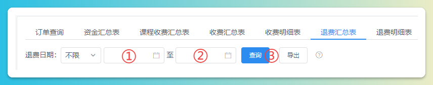 退费汇总查询