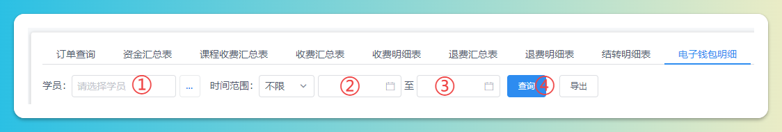 电子钱包明细查询